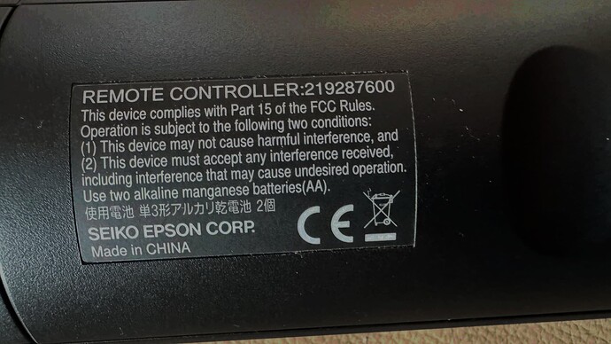 Epson EH-TW9400W Back